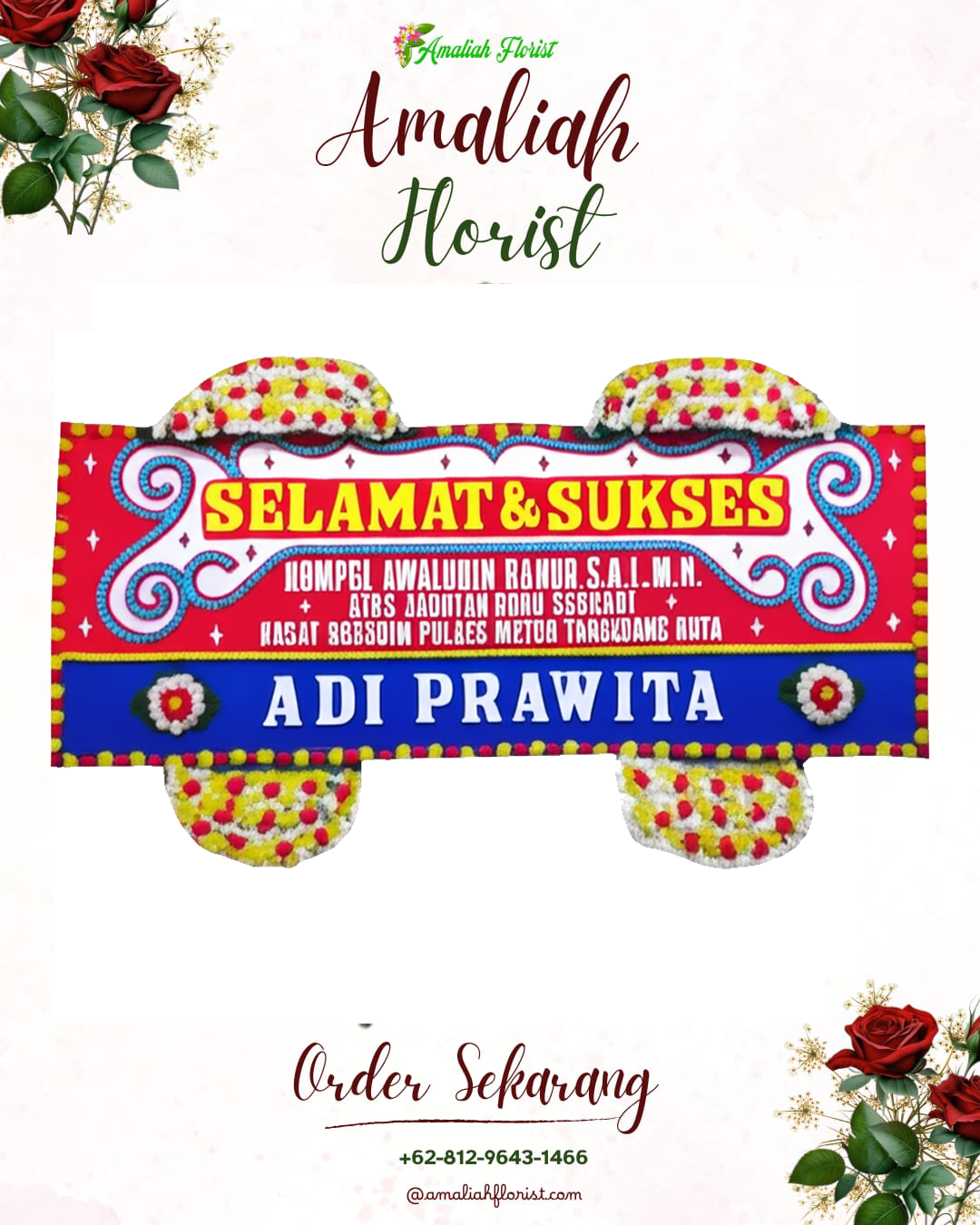 Papan Bunga Ucapan Selamat Selebar