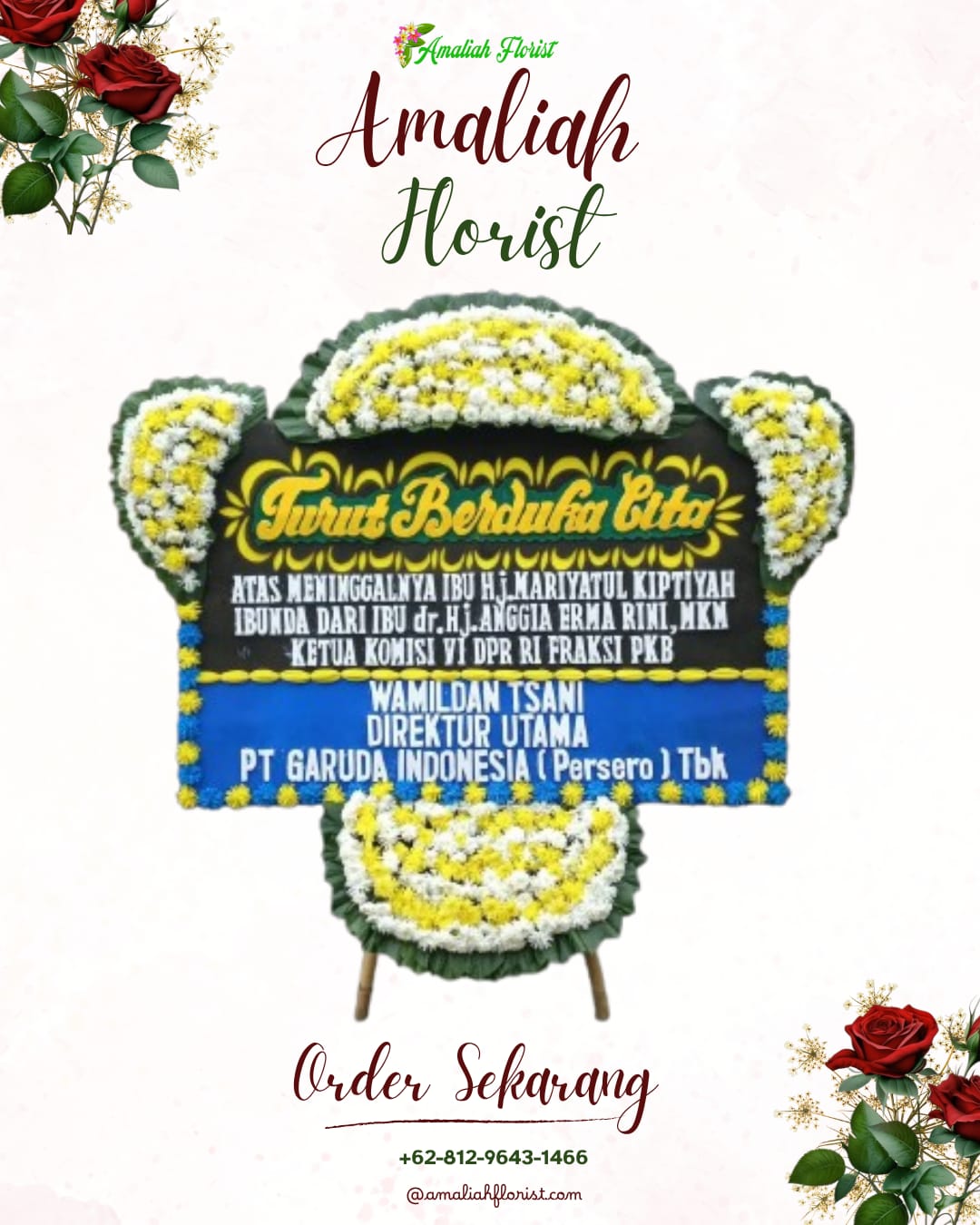 Papan Bunga Duka Selebar